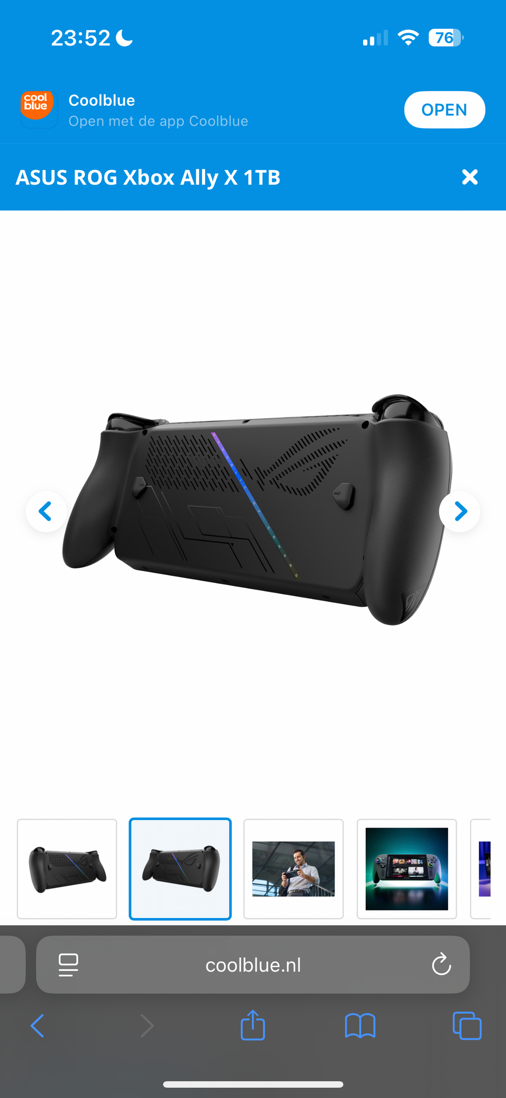 ASUS ROG Ally X 1TB Zwart – Handheld Gaming Console