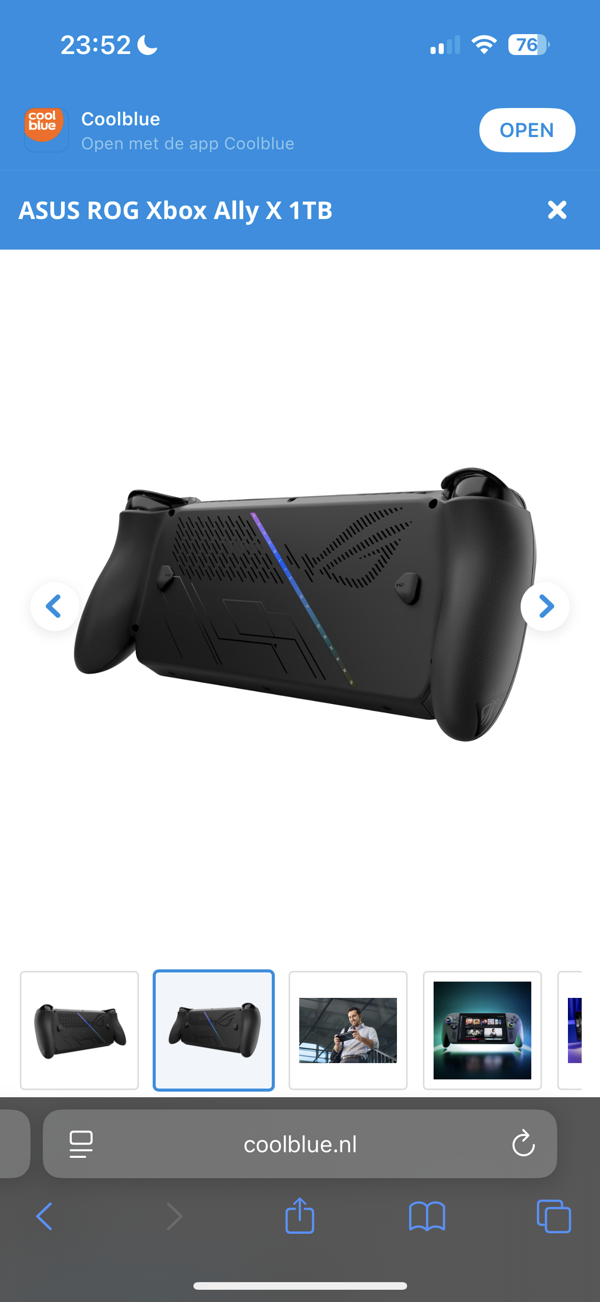 ASUS ROG Ally X 1TB Zwart – Handheld Gaming Console